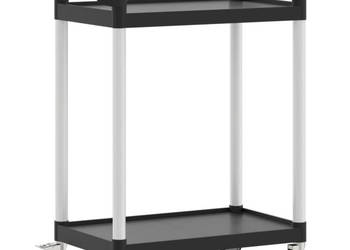 2-poziomowy wózek czarny 81x41x92 cm aluminium WM-30326