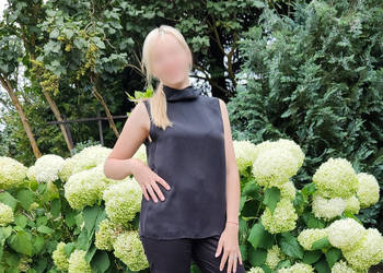 Bluzka czarny top Minimum 38 M elegancki minimalistyczny luk