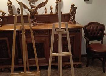 Sztalugi malarskie, drewniane, trójnożne