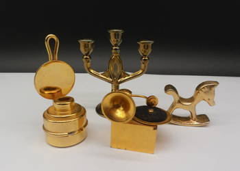 Zestaw Kolekcjonerskich Miniaturek z Mosiądzu 4szt.