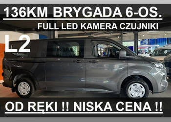Ford Transit Custom L2 136KM 6-os. Brygadowy Trend Niska Cena ! Kamera Czu…