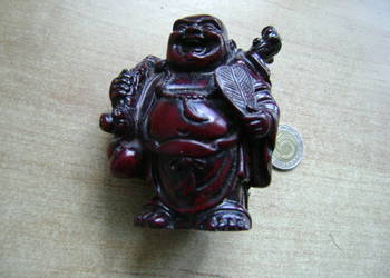 Starocie z PRL - Budda z chińskiej laki, 9 cm wysokości
