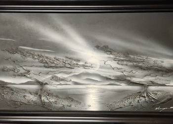 Obraz Strukturalny Relief /Zbigniew Poraniewski 1995r./ 36x67 cm/ Unikat