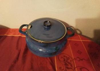 Waza na zupę niebieska z pokrywką. PRL