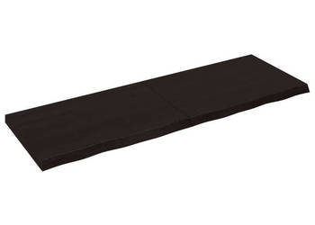 Półka ciemnobrązowa 180x60x(2-6) cm wykończone drewno dębowe WM-363843
