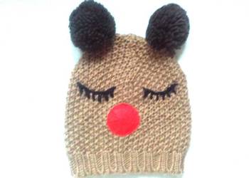 CZAPKA brąz r. S-M obw. 40-57 cm Buźka stan bdb