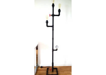 Lampa podłogowa  loft z rur hydraulicznych