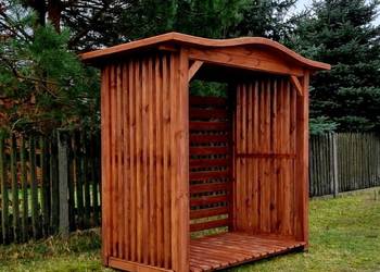 Drewutnia 2 x 1,1m, wiata na drewno kominkowe  dach fala