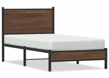 Łóżko Czarne Metalowe Rama Łóżka Metalowa Ze Stelażem 75x190 cm WM-4007912