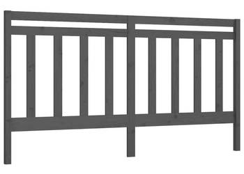 Wezgłowie łóżka szare 206x4x100 cm lite drewno sosnowe WM-817812