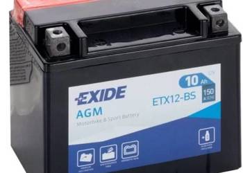Akumulator motocyklowy 10Ah 150A EXIDE ETX12-BS YTX12-BS 12V