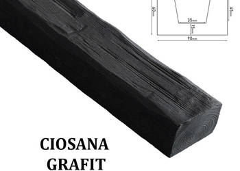 Belka Rustykalna Ciosana 9x6 cm GRAFIT