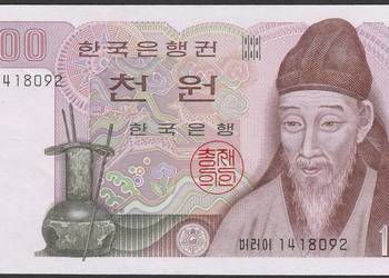 KOREA POŁUDNIOWA 1000 WON 1983 - STAN BANKOWY UNC