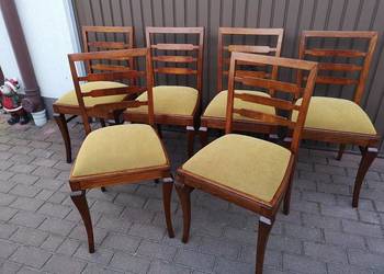 Krzesła ART-DECO 6 Sztuk Lata 20-30 Stare Antyk Komplet Po Renowacji.