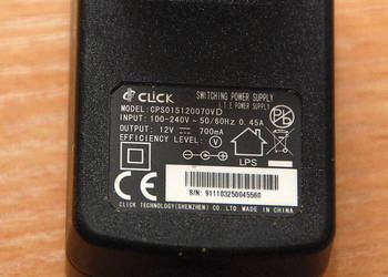 Zasilacz ładowarka click 12V 700mA - CPSO15120070VD