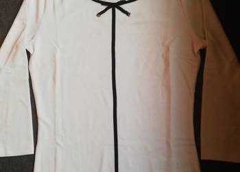 NOWA biała bluzka z kokardką czarną lamówką Orsay Business S NOWA biała bluzka z kokardką czarną lamówką Orsay Business S