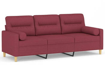 3-osobowa sofa z poduszkami winna czerwień 180 cm tkanina WM-3200835