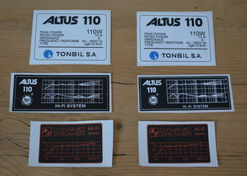 ALTUS 110 Emblematy / Naklejki Komplet