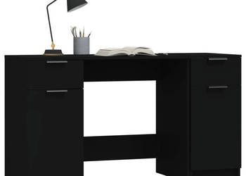 Biurko z szafką boczną czarne materiał drewnopochodny WM-3115909