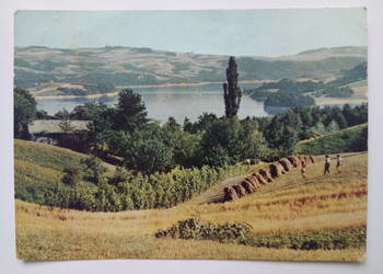 Pocztówka Nad Jeziorem Rożnowskim 1969r. + Znaczek