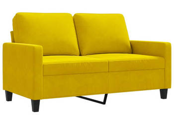 Sofa 2-osobowa żółta 120 cm tapicerowana aksamitem WM-359195