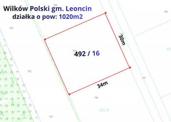 Działka budowlana 1020m2, Wilków Polski