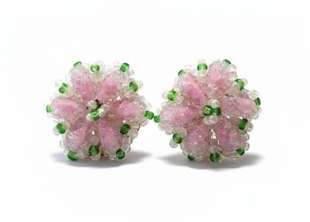 VINTAGE KLIPSY BEADED CLUSTER KWIATY LUCITE ROCKABILY USA LATA 50/60