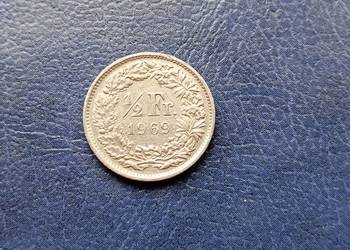Stare monety 1/2 frank 1969 Szwajcaria