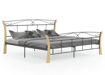 Łóżko Metalowe Czarne Rama Łóżka Ze Stelażem 200 x 200 cm WM-324889