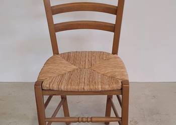 -80%włoskie krzesło klasyczne, drewno, rafia, kuchenne, nowe