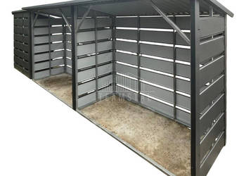 Drewutnia 5x1m Wiata Śmietnikowa dach spad w tył ścianka TS1233