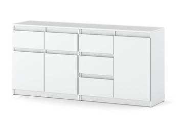 Komoda Biała Mat Z 5 Szufladami Pojemna Szafka Do Salonu 160cm Nowoczesna