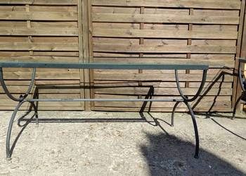 Stół 150x80 ogrodowy kute metalowe ze szkłem Dostępne 2 sztuki