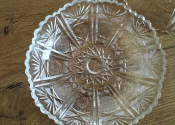 WYJĄTKOWY KOMPLET TALERZYKÓW-ORYGINALNE ZABYTKI-styl Bohemia Crystal- PRL