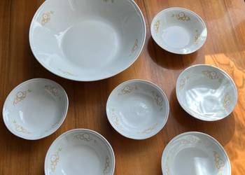 Zestaw półmiski salaterki miski porcelana Ćmielów PRL retro kwiatuszki