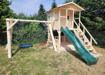 Plac zabaw domek dla dzieci ślizg huśtawki montaż gratis  cały kraj
