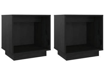 Szafki nocne 2 szt. czarne 40x30x40 cm lite drewno sosnowe WM-813344