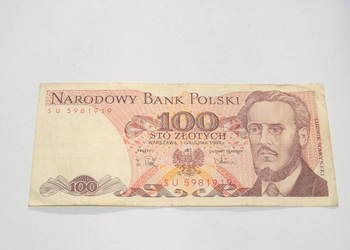 Stary banknot 100 złotych Waryński 1988 antyk