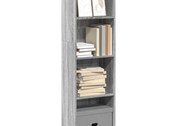 Regał szary dąb sonoma 40x24x143 cm materiał drewnopochodny WM-857788