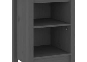Szafka nocna szara 40x35x55 cm lite drewno sosnowe WM-820960