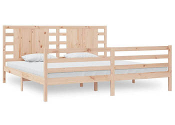 Rama łóżka bez materaca lite drewno sosnowe 200x200 cm WM-3104303