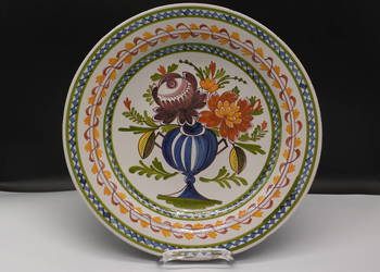 Duży Talerz Dekoracyjny Patera 34,5 cm – Fajans DELFT Polichromia