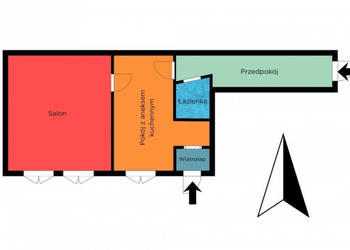 2 pokoje, parter, centrum Brzezin + parking