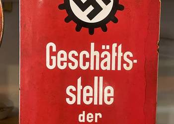 Emaliowany szyld „Geschäftsstelle der D.A.F.” – III Rzesza