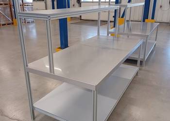 Stoły montażowe, stojaki, konstrukcje, stelaże z profili aluminiowych