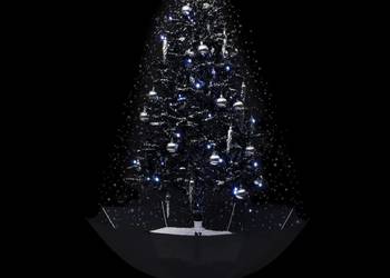 vidaXL Choinka sypiąca śniegiem, podstawa parasolowa, czarna(SKU:289933)