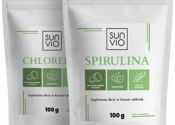 SunVio Chlorella tabletki + spirulina tabletki (2x400 tabletek)