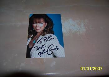 Oryginalny autograf Jackie Collins z dedykacją