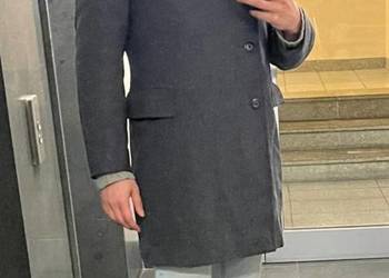 Płaszcz męski z wełny z kołnierzem z nutrii – Żoliborzanka, L/XL