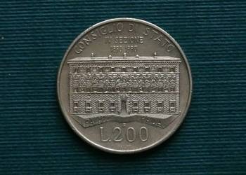 WŁOCHY - 200 lirów, 1990r 100-lecie Wydziału VI Rady Stanu